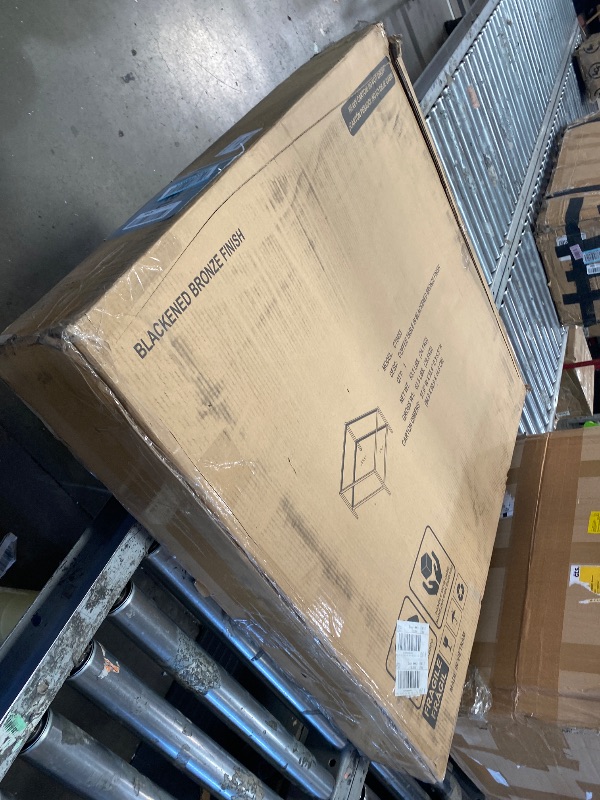 Photo 1 of ***********FOR PARTS ONLY- MISSING BOTH PANES OF GLASS****************
Henn&Hart 32" Wide Square Coffee Table with Mirror Shelf in Blackened Bronze, Modern coffee tables for living room, studio apartment essentials