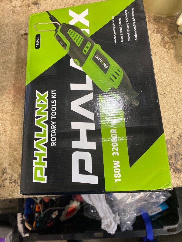 Photo 1 of 180W Rotary Tool Kit, 1.5-Amp PHALANX 6 Variable Speed with Flex Shaft, 8000-32000RPM Multi-Tool& 139pcs Accessories Kit, Power Multiuse Set Prefect for Crafting Projects and DIY Creations…