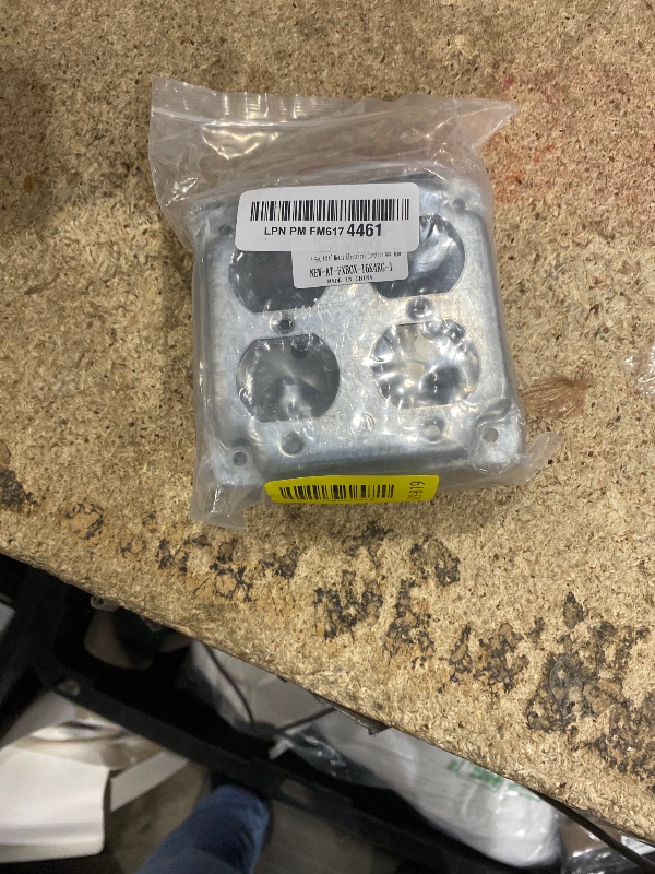 Photo 1 of 1-Set 4×4" Metal Electrical Outlet Box Set – Includes 1-Gang Exposed Work Cover, 21 cu. in. Capacity, 1-1/2" Deep, Galvanized Steel for Double Duplex Receptacle (1 Box + Cover)