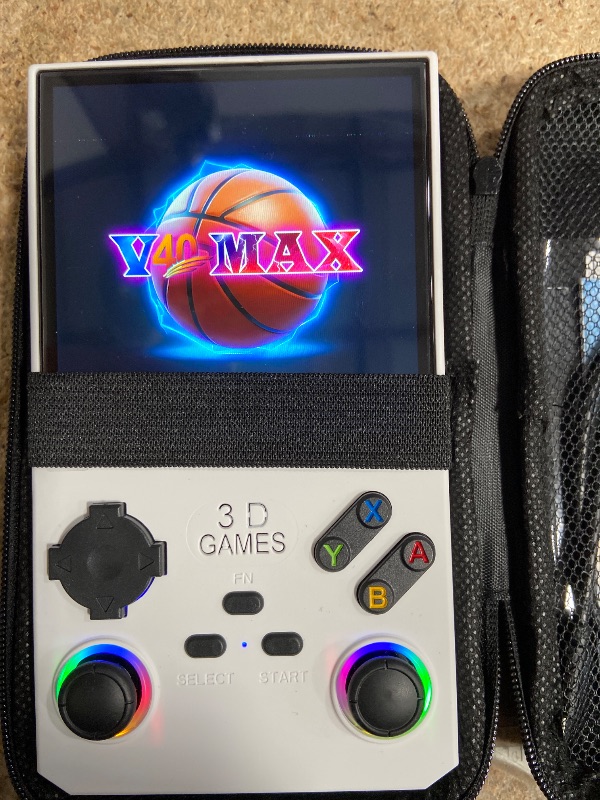 Photo 1 of ***FOR PARTS ONLY/ DAMAGED SCREEN / WONT POWER ON*** GWALSNTH V40 MAX Retro Handheld Game Console, 40000 Games Preloaded 256G TF Card, Built-in 49+ Emulators, 4.0 Inch 4K HD IPS Screen, 4000mAh Battery, Portable Pocket Video Game Console (White Color)