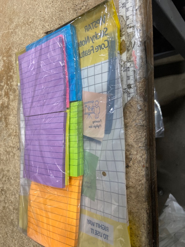 Photo 1 of (12 Pads) Lined Sticky Notes 4x4 in Post, 6 Bright Colors with Lines Self-Stick Note Pads it, Strong Adhesive, 46 Sheets/Pad, 552 Sheets in Total