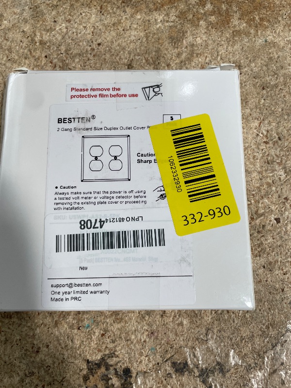 Photo 1 of [5 Pack] BESTTEN 2-Gang Duplex Stainless Steel Wall Plate with Protective Film, Standard Size, Corrosion Resistant Metal Outlet Cover, Industrial Grade, Brushed Finish, Silver