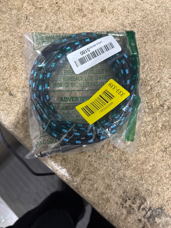 Photo 1 of Sovvid 10FT Instrument Cable - Electric Guitar & Bass Cable with Right Angle 1/4 Inch Connector - Black & Bluetest