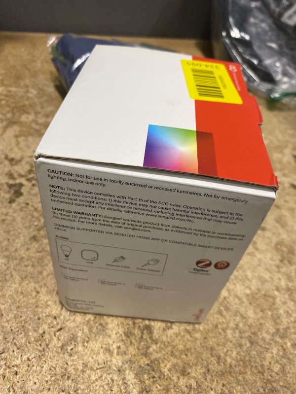 Photo 1 of Sengled Alexa Light Bulb, Zigbee Bulb Smart Hub Required, Works with Alexa and SmartThings, Voice Control with Echo Show 10 with built-in Hub, Color Changing 60W Equivalent A19 Smart Light Bulbs, 4PK