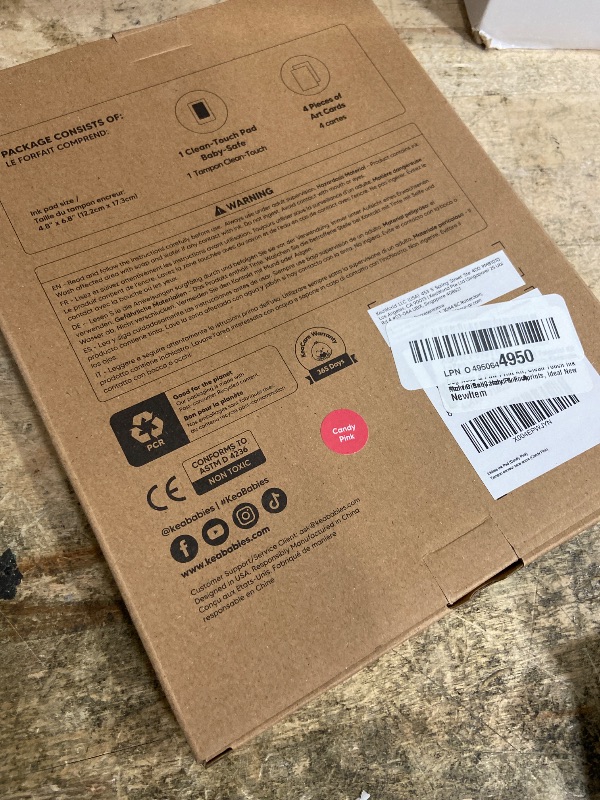 Photo 1 of 1-Pack Inkless Baby Hand and Footprint Kit - Mess Free Ink Pad for Newborn Keepsake, Dog Nose & Paw Print Kit, Clean Touch Ink Pad for Baby Hand & Footprints, Ideal New Mom Gifts (Candy Pink, J)