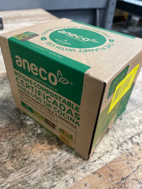 Photo 1 of (Include 10 Bonus Bags) ANECO 100% Compostable Waste Bags 2.6 Gallon, Extra Thick Kitchen Small Compost Bags for Countertop Bin, 110 Count (100 + 10 Extra)