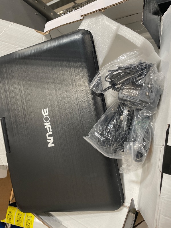 Photo 1 of *** DAMGED SCREEN SHOWN ****17.5" Portable DVD Player with 15.6" Large HD Screen, 6 Hours Rechargeable Battery, Support USB/SD Card/Sync TV and Multiple Disc Formats, High Volume Speaker, Black