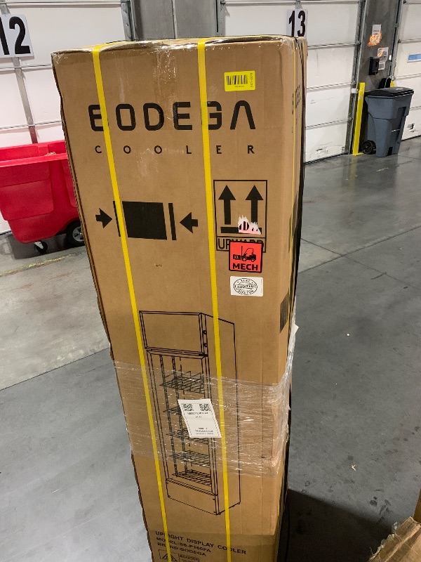 Photo 1 of ***FACTORY SEALED******TRUCK/TRAILER PICKUP ONLY***
BODEGACOOLER Commercial Merchandiser Refrigerator, Glass Door Commercial Beverage Refrigerator, Beverage Display Cooler with Soft LED Light and Adjustable Shelves, 5.7 Cu. Ft. Single Swing Door, Black