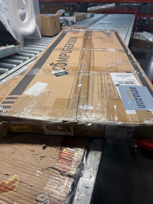 Photo 1 of ***MINOR DAMAGE***
ODK 54 Inches Large Computer Desk for Home Office, Modern Desk for Small Spaces, Writing Desk with Headphone Hooks, White