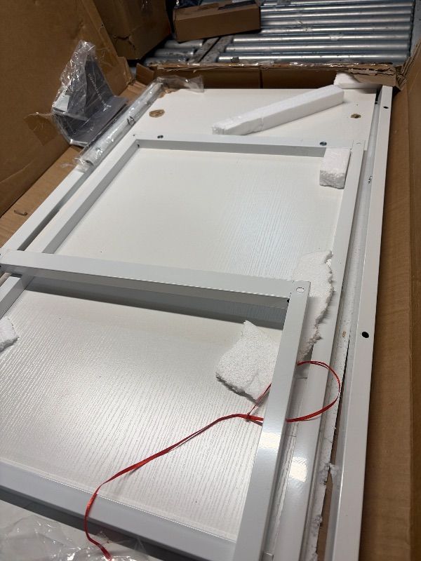 Photo 1 of ***MINOR DAMAGE***
ODK 54 Inches Large Computer Desk for Home Office, Modern Desk for Small Spaces, Writing Desk with Headphone Hooks, White