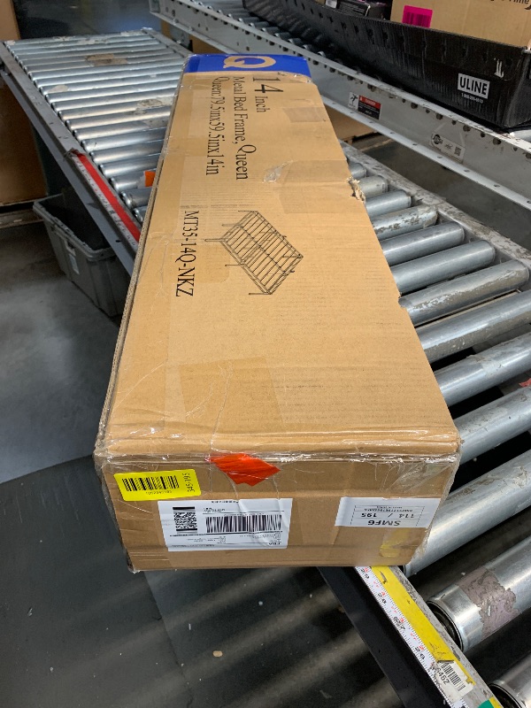 Photo 1 of ***FACTORY SEALED***
NKZ Queen Size Bed Frame 14 Inch, Metal Bed Frame & Box Spring 2 in 1 Platform with Round Corner Legs, 4000lbs Weight Capacity Reinforced Metal Frame, Headboard Hole, Noise-Free, Easy Assembly