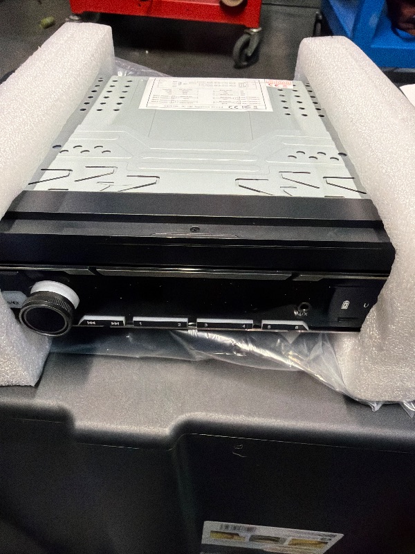 Photo 1 of [6G+128G] Android 15 Single Din Flip Out Car Stereo with Wireless Carplay & Android Auto, 7 Inch Touch Screen Car Stereo with WiFi, Bluetooth, FM/AM/RDS, GPS, DSP, SWC, USB, Camera