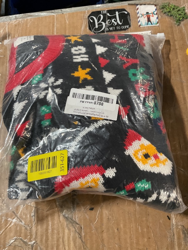 View 2 of ***(HEAVILY USED/ MINOR DAMAGE)***VENTELAN Women's Christmas Sweater Funny Santa Claus Knitted Pullover Snowflake Long Sleeve Sweater Jumpers,M