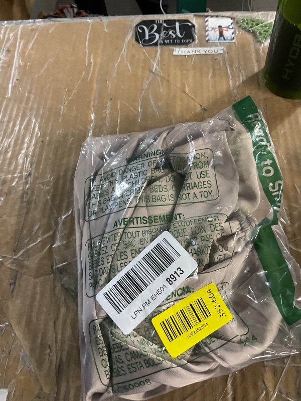 Photo 1 of ***(MINOR DAMAGE/ STAINED)***GRACE KARIN Women's Long Sleeve Shirts Mock Neck Casual Satin Blouse Tops for Business Office Work Khaki M