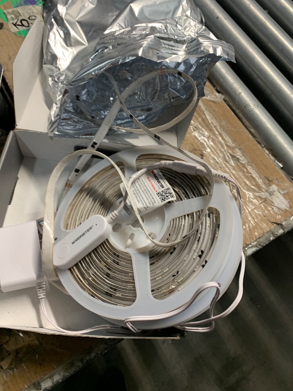 Photo 1 of ***(PARTS ONLY/ NON FUNCTIONAL)***Monster Smart RGB+IC LED Strip Lights 50ft – Sound Reactive Strip Lights for Bedroom, App & Voice Control, RGB Light Strip for Room, Alexa Google Home, Razer Chroma Sync - 270 RGB+IC LED Lights