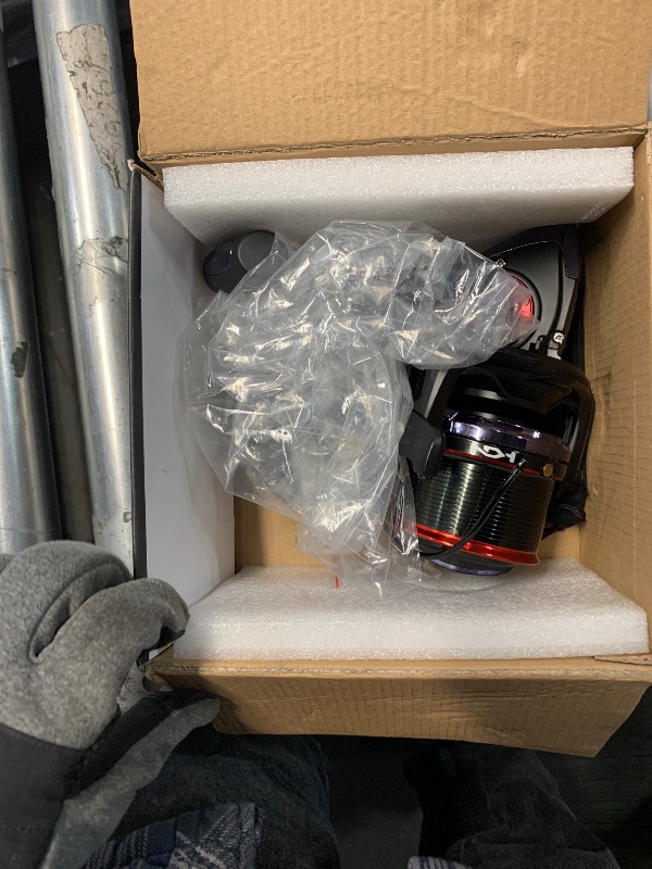 Photo 1 of ***MISSING PARTS***MINOR DAMAGE******

Diwa KCN Spinning Fishing Reel 8000 Series, 70 LBS Max Drag, 12+1 Stainless BB, Freshwater Saltwater Big-Game, Surf Fishing, Ultra Smooth, Powerful, Durable, Black (590g)