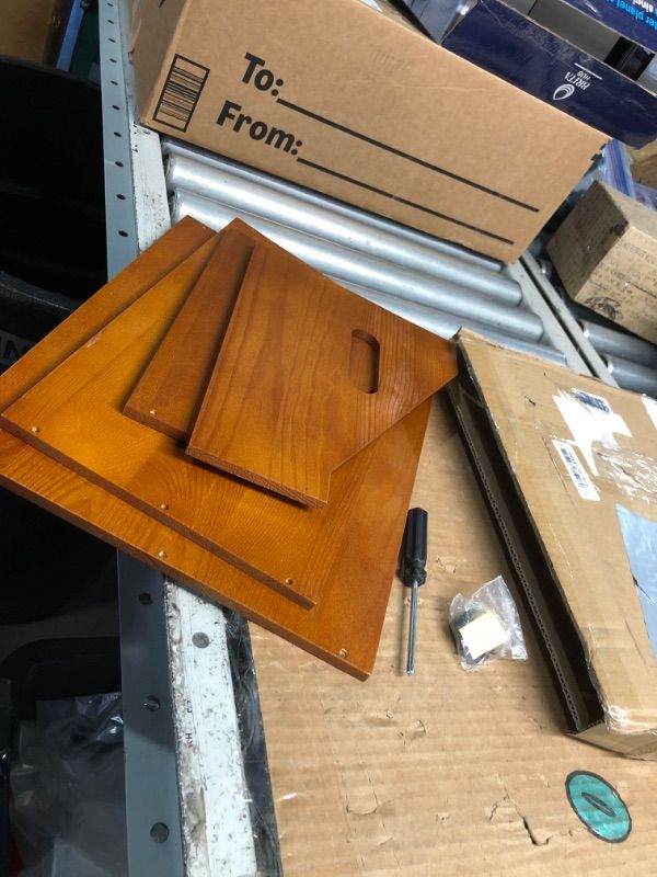 Photo 1 of ***MISSING 1 PIECE*** Vecxoty Wood Vinyl Record Storage, Retro & Durable Vinyl Crate and Record Holder, Album Storage Record Case Box for 60+ Records, Perfect Record Organizer for Home Decor and Collection Display(Brown)