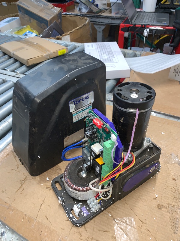 Photo 1 of ***NON FUNCTIONAL***(FOR PARTS ONLY)
TOPENS DKC1100S Solar Sliding Gate Opener Chain Drive Automatic Gate Motor for Heavy Driveway Slide Gates Up to 2600 Pounds, Electric Gate Operator Battery Powered with Solar Panel Remote Control Kit