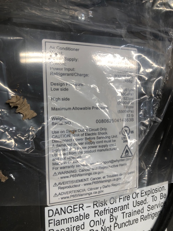 Photo 1 of ***FACTORY SEALED******OPENED FOR INSPECTION***Whynter Portable Air Conditioner 14,000 BTU with Dual Hose Dehumidifier & Cooling Fan for 500 Sq Ft Rooms, Includes AC Unit Window Kit, ARC-14S (9,500 SACC)