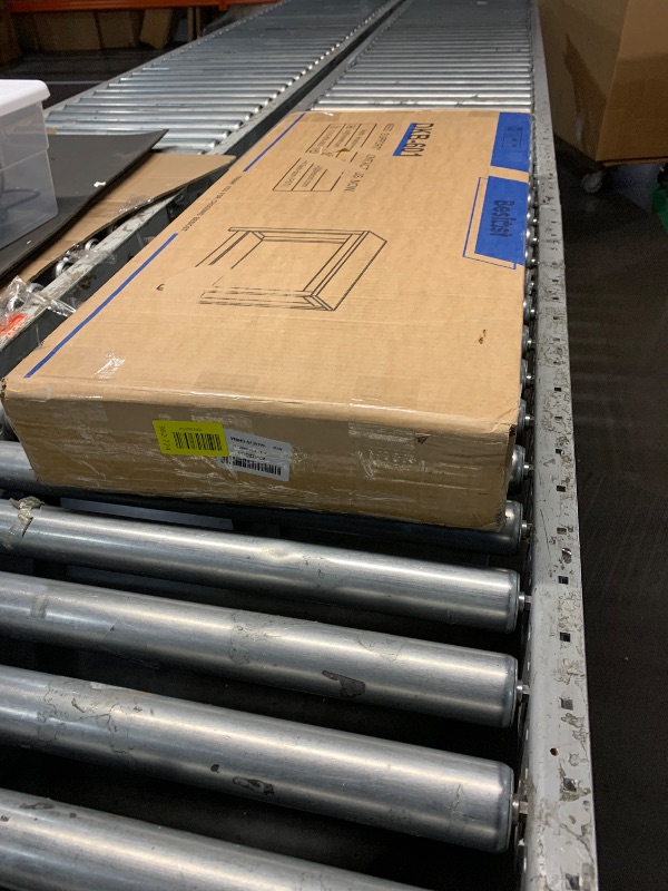 Photo 1 of ***FACTORY SEALED***Besiost Small Farmhouse Wood Entryway Table Narrow Console Table with Storage Behind Couch Sofa Table with Shelves Entry Way Table with Open Storage, Easy Assembly, 32" Embossed Wood Grain Black