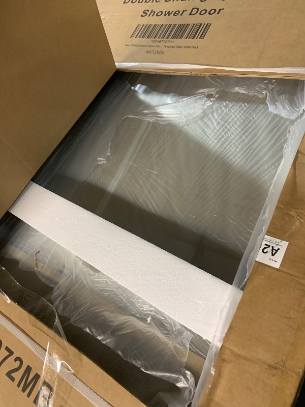Photo 1 of ***FACTORY SEALED***OPENED FOR INSPECTION***
ENSO SENKA 56-60" W x 72" H Semi-Frameless Bypass Sliding Shower Door, Easy-to-Clean Treated Clear Tempered Glass, Matte Black