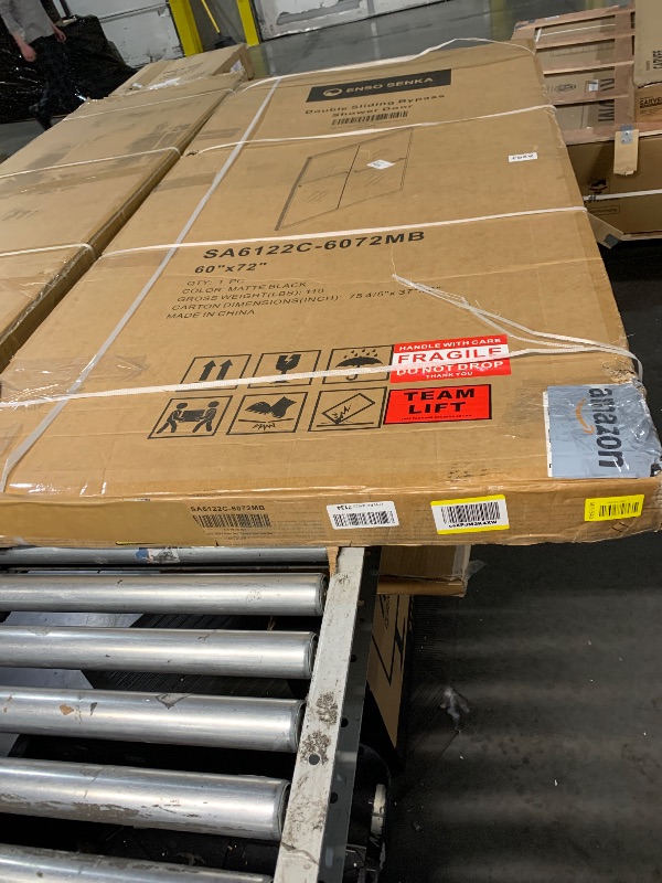 Photo 1 of ***FACTORY SEALED***OPENED FOR INSPECTION***
ENSO SENKA 56-60" W x 72" H Semi-Frameless Bypass Sliding Shower Door, Easy-to-Clean Treated Clear Tempered Glass, Matte Black