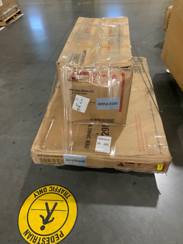 Photo 1 of ***PARTIAL SET (2/3 BOXES) PRICE ADJUSTED ***TRUCK/TRAILER PICKUP ONLY***
Merax 6-Piece Rubber Wood Dining Table Set with 4 Cushioned Chairs and Bench, Beautiful Wooden Grain Pattern Tabletop, Grey