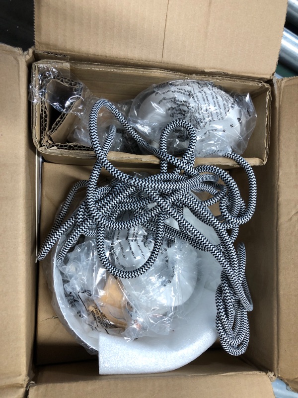 Photo 1 of ***(USED/ UNKNOWN IF MISSING PARTS)***ELYONA 3 Pack White Hammered Pendant Lights for Kitchen Island 7” Small Nordic Solid Wood Hanging Light Fixtures, Modern Metal Pendant Light Fixtures for Bar, Dining Room, Bedroom, Hallway, Office