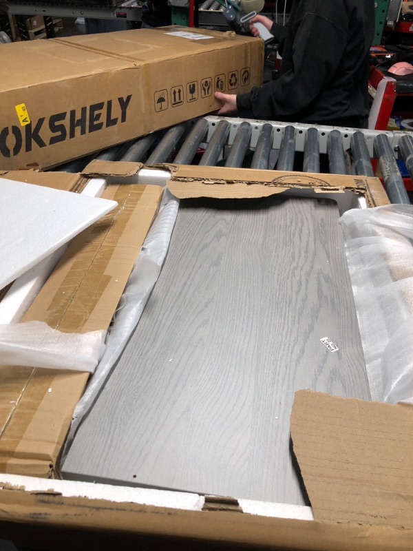 Photo 1 of ***PARTIAL SET - PRICE ADJUSTED***47" Computer Desk with Drawers and Storage, Office Desk with Printer Shelf, Pull Out Shelf and Keyboard Tray, Computer Workstation, Grey