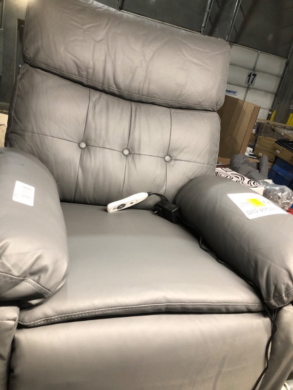 Photo 1 of (UNTESTED/OUT OF BOX) Garvee Oversized Extra Wide Recliner Chair - PU Leather Manual Recliner for Adults, Comfy Reclining Chair with Overstuffed Arms and Back, Side Pocket, Single Sofa for Living Room, Bedroom