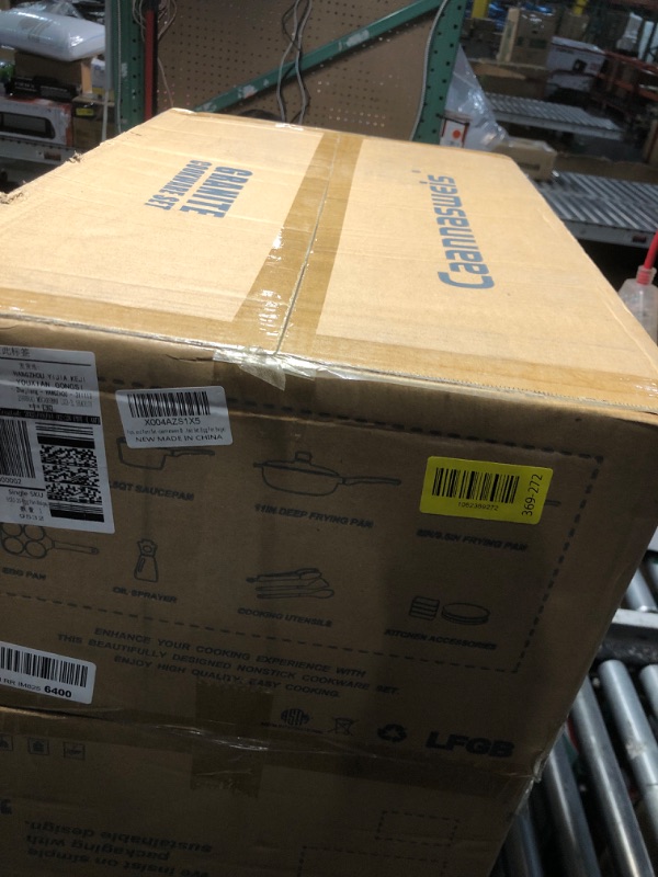 Photo 1 of **********MISSING ITEMS************
20Pcs Pots and Pans Set Non Stick, Kitchen Nonstick Cookware Sets, White Granite Induction Cookware Non Toxic Cooking Set w/Frying Pans, Saucepans, 4 Cup Pan, PFOS & PFOA Free