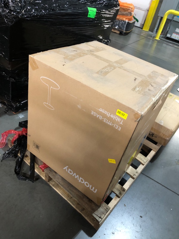 Photo 1 of ***PARTIAL SET (BASE ONLY) - PRICE ADJUSTED*** Modway Lippa 60" Mid-Century Modern Dining Table with Round Top and Pedestal Base in White