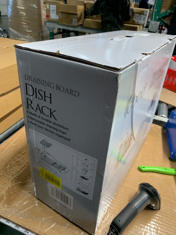 Photo 1 of ***STOCK PHOTO FOR REFERENCE ONLY***2-Tier Dish Drying Rack for Kitchen Counter - Space-Saving Dish Drainer with Extendable Drainboard, Removable Cutlery Holder, Cup & Knife Slots, Multifunctional Plate & Bowl Organizer (Black)