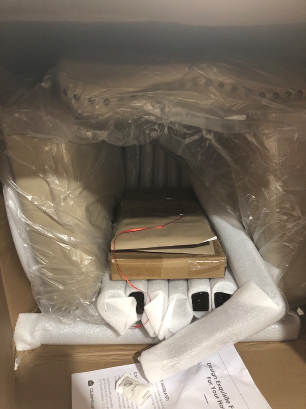 Photo 1 of *** PARTIAL SET - ONLY TWO SETS INCLUDED *** Counter Height Barstools 26 inch Upholstered Button Tufted Swivel Bar Stools with Back and Wood Legs for Kitchen Island,Set of 4,Beige-Nailhead Trim