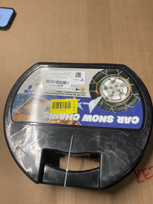 Photo 1 of ***FACTORY SEALED***Snow-Chains Auto Fixing 1 Min Quick Fit Easy Installation Tire-Chains, Portable Reusable Universal Emergency Tire Traction Chain for Passenger Car, Pickup Trucks and SUV - Set of 2 (HKN-120)