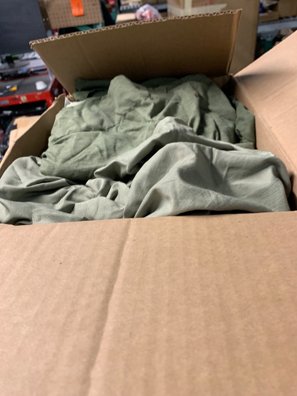 Photo 1 of ***(STOCK PHOTO FOR REFERENCE ONLY)***Monbix Queen Comforter Set - 7 Pieces Cationic Dyeing Olive Green Bed in a Bag Queen Bedding Sets with Comforter, Sheets, Pillowcases & Shams, Reversible Bedding Comforters Sets