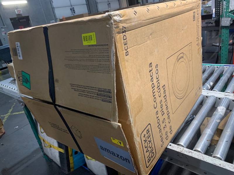 Photo 1 of (OUT of box, missing shifting cap* BLACK+DECKER BCED37 Compact Dryer for Standard Wall Outlet, Small, 4 Modes, Load Volume 13.2 lbs., White