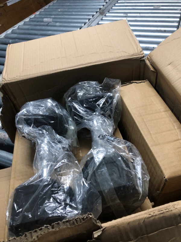 Photo 1 of *SEE NOTES*DUMBBELLS ONLY, MISSING RACK** Fitvids 100 LB Rubber Coated Hex Dumbbell Set with Storage Rack, 5-25LB Hand Weight Set with Anti-Slip Grip for Home Gym, 55Lbs