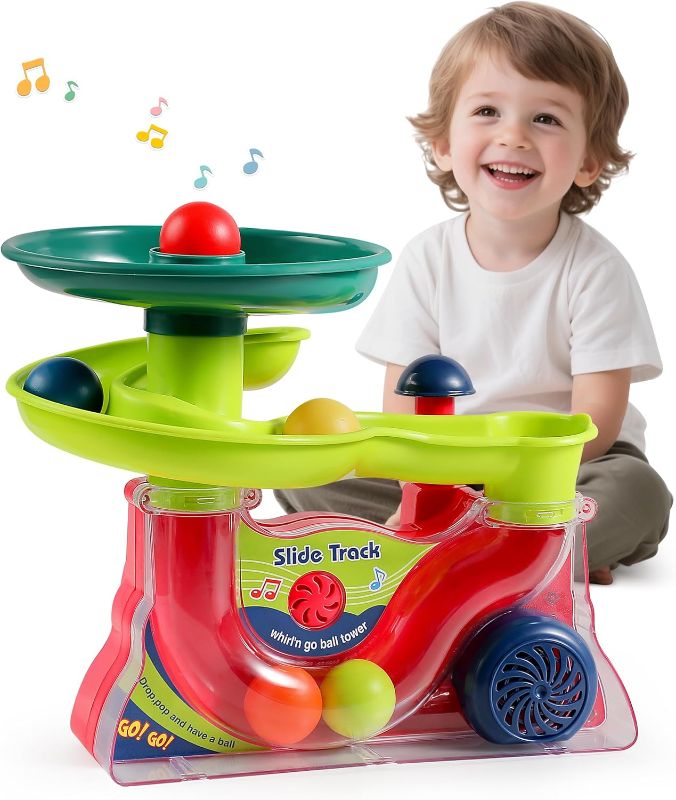 Photo 1 of Busy Ball Popper Toy for Babies 9+ Months - 5 Balls with Popping Action & Fun Music, Cause and Effect Ball Drop Toy, Perfect Baby Shower Birthday Gift, Indoor Travel Play