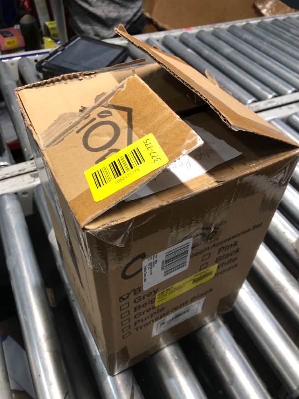 Photo 1 of ***MISSING PARTS***
ALPIRIRAL Black Bathroom Accessories Set, 10Pcs Bathroom Accessory Set with Trash Can, Soap Dispenser and Toothbrush Holder, Soap Dish, Cotton Ball & Qtip Holder, Toilet Brush Holder, Tissue Box Cover