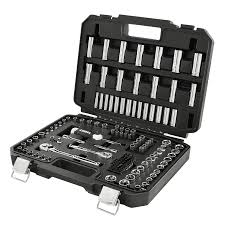 Photo 1 of ******PARTS ONLY******
**********Missing a lot, including both ratchets************
HART 140-Piece 1/4 and 3/8-inch Drive Mechanics Tool Set, Chrome Finish, SAE & Metric