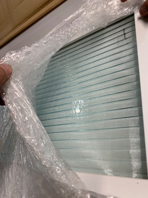 Photo 1 of ***MIRROR NOT INCLUDED***DWVO 56.3" Makeup Vanity with LED Lighted Mirror, Large Vanity Desk with RGB Glass Cabinets, Open Shelving, Built-in Power Strip & Cushioned Stool
