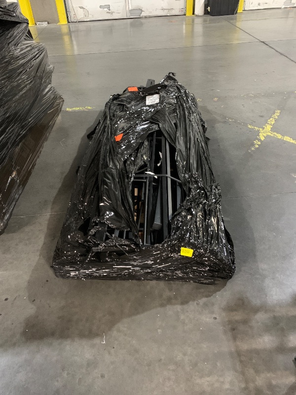 Photo 1 of ***MISSING PARTS***
PVWIIK Triple Bunk Bed with Built-in Ladder and Full-Length Guardrails for 3 Kids,Metal L-Shaped Bunk Bed,Space Saving Design, No Box Spring Needed, Black