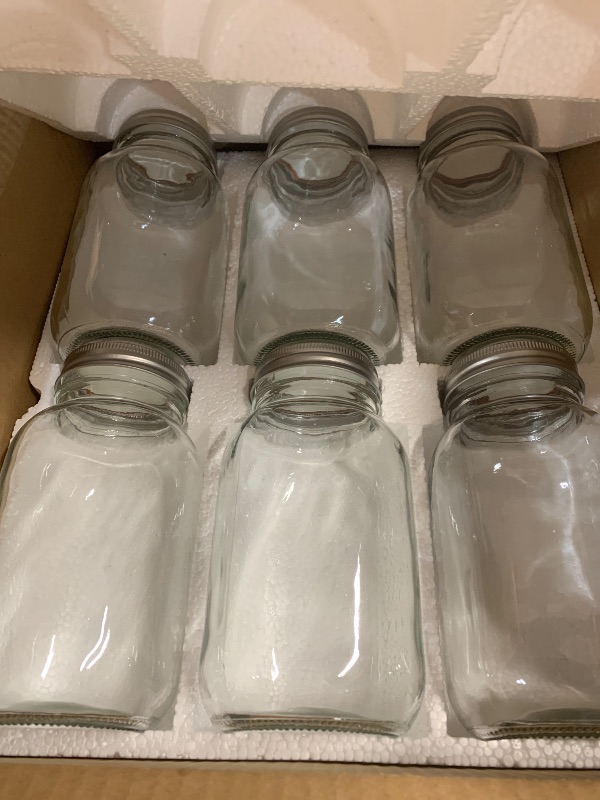 View 2 of [6 Pack] 32 oz. Regular-Mouth Glass Mason Jars - with Metal Airtight Lids and Bands 1 quart Large for Canning, Preserving, & Meal Prep
