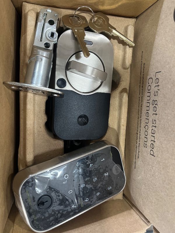 Photo 1 of **DEADBOLT DOOR LOCK, NOT THE HANDLE DOOR LOCK
Yale Assure Lever Entry Door Handle with Keypad, Black Suede Smart Door Lock with Handle, Back-Up Key, and Z-Wave, ?YRL226-ZW2-BSP