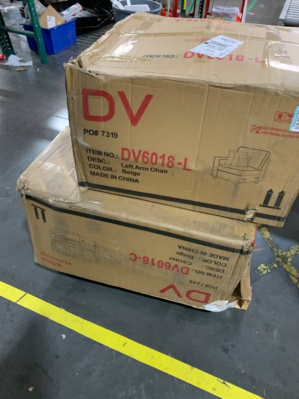 Photo 1 of ***PARTIAL SET - PRICE ADJUSTED******TRUCK/TRAILER PICKUP ONLY***Ball & Cast 127" L-Shaped Sectional Couch with Movable Ottoman&6 Throw Pillow,7 Seat Chenille Upholstered Sofa W/2 Cup Holder,USB Port&Hidden Storage Box,DIY Combination,for Livingroom,Apart