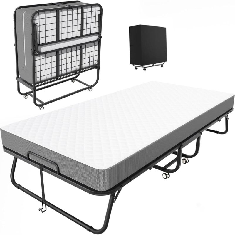Photo 1 of ***MISSING PARTS***
***PARTIAL SET, MATTRESS ONLY - PRICE ADJUSTED | TRUCK/TRAILER PICKUP ONLY***
 INTERGREAT Folding Bed with Mattress, Roll Away Beds with Mattress for Adults, Single Cot Foldable Rollaway Beds, 75" x 31" Portable Bed for Easy Storage, S