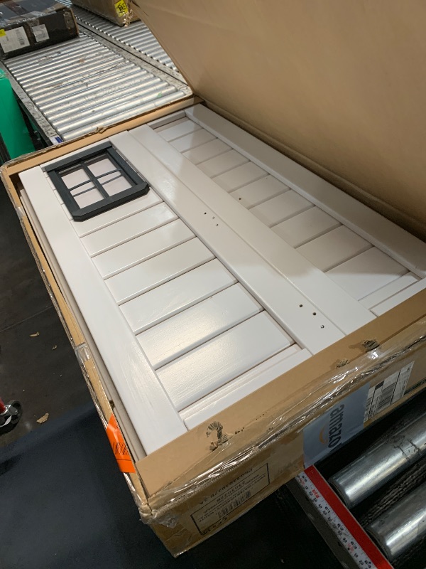 Photo 1 of ***PARTIAL SET (3 OF 4) - PRICE ADJUSTED*** Backyard Discovery Sweetwater Heights White Elevated Cedar Wooden Kids Playhouse with Wave Slide, Play Kitchen, Step Ladder, Half Door, Wrap-Around Deck, Windows, Bell, Growth Chart for Outdoor Play