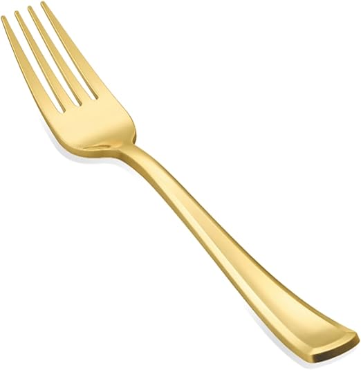 Photo 1 of  Gold Plastic Forks 25pcs