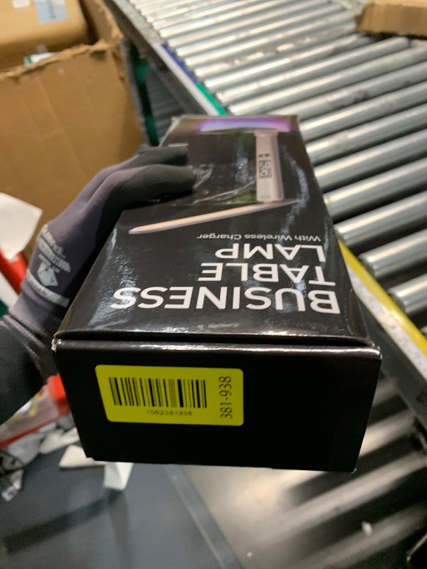 Photo 1 of (in black) Morwealth LED Desk Lamp with 10W QI Wireless Charging, Flexo Table Lamp with 3 Colors and 5 Brightness Levels with Charging Function,USB,Clock,Temperature,LCD,Date,Touch Control. (White)